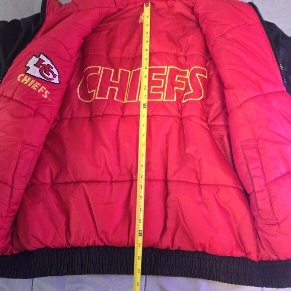 Vintage Pro Player Chiefs Reversible Puffer Jacket Red Black NFL Logo L/XL - Picture 8 of 8